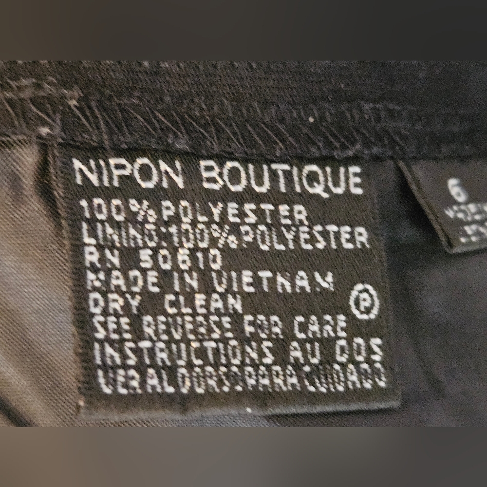 Nipon Boutique A-line Below Knee Length Skirt Swing Skater Midi Black Size 6 - Picture 6 of 7